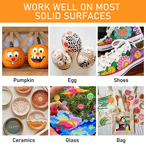 Paint Markers 24 Colors Oil-Based Paint Pens Paint Markers Waterproof Never Fade,Quick Dry Permanent Marker Pen Set For Rocks colpart