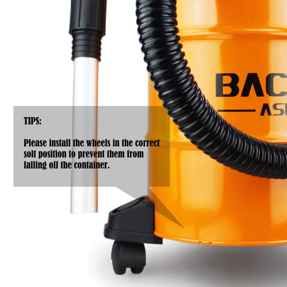 BACOENG 5.3-Gallon Ash Vacuum Cleaner with Double Stage Filtration System. Standard Ash Vac BACOENG