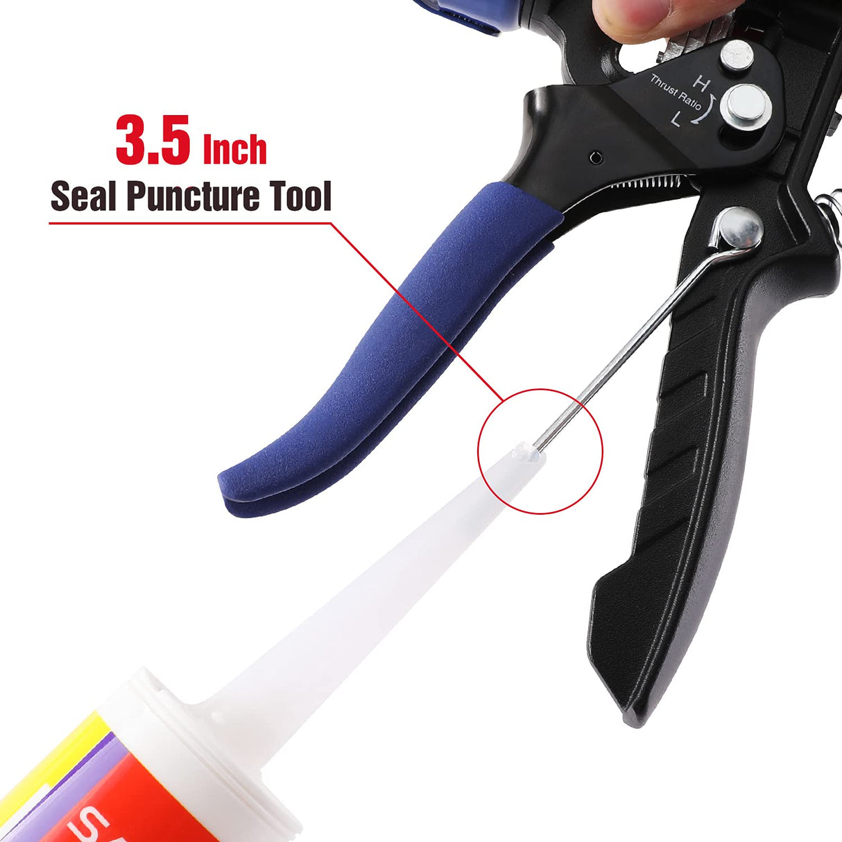 WORKPRO Caulking Gun, Adjustable Hand Caulk gun, Anti-dripping Regulating, Sealant Silicone Gun with Comfort Grip, 9:1 & 18:1 Thrust Ratio, Smooth WORKPRO