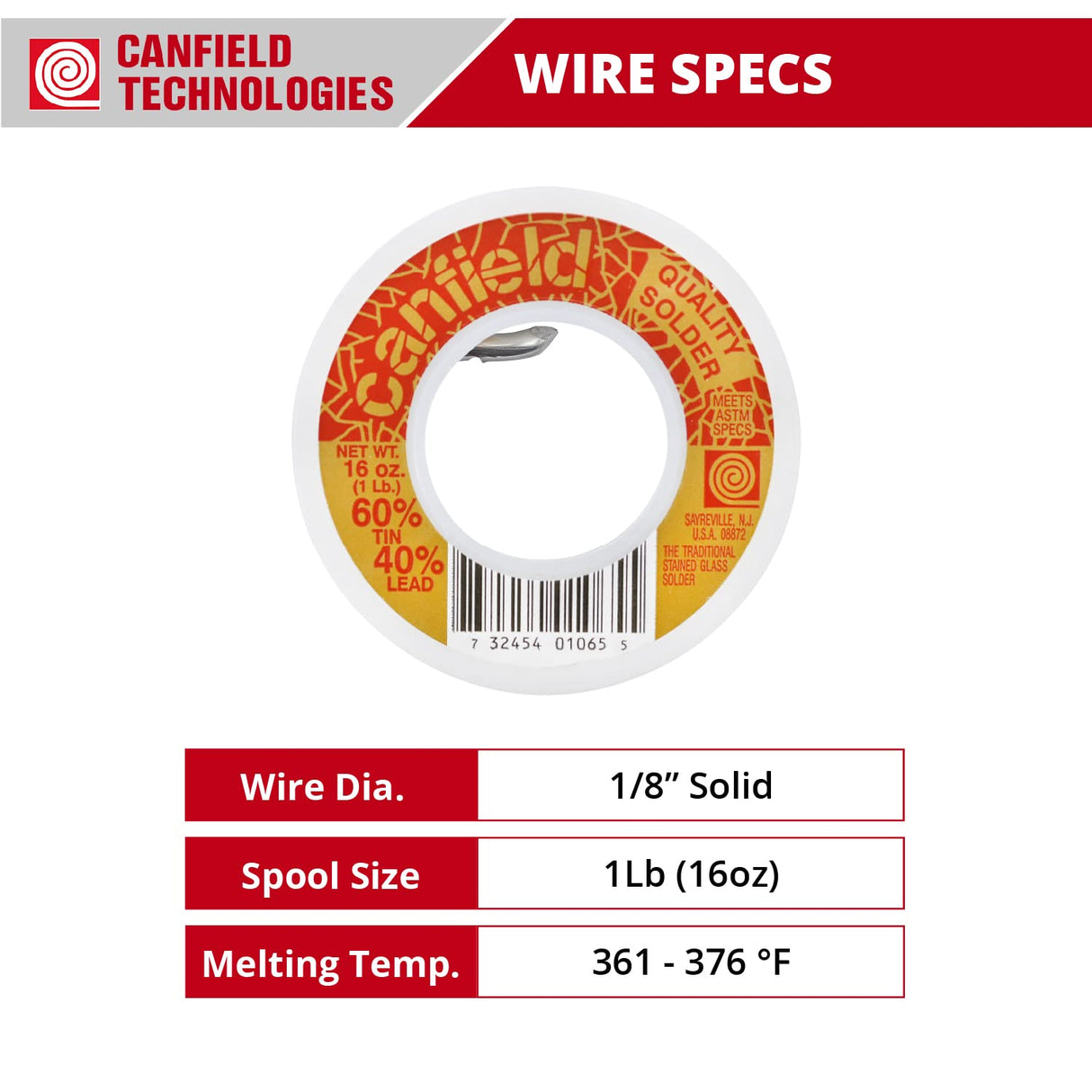 Canfield 60/40 solder for stained glass Canfield