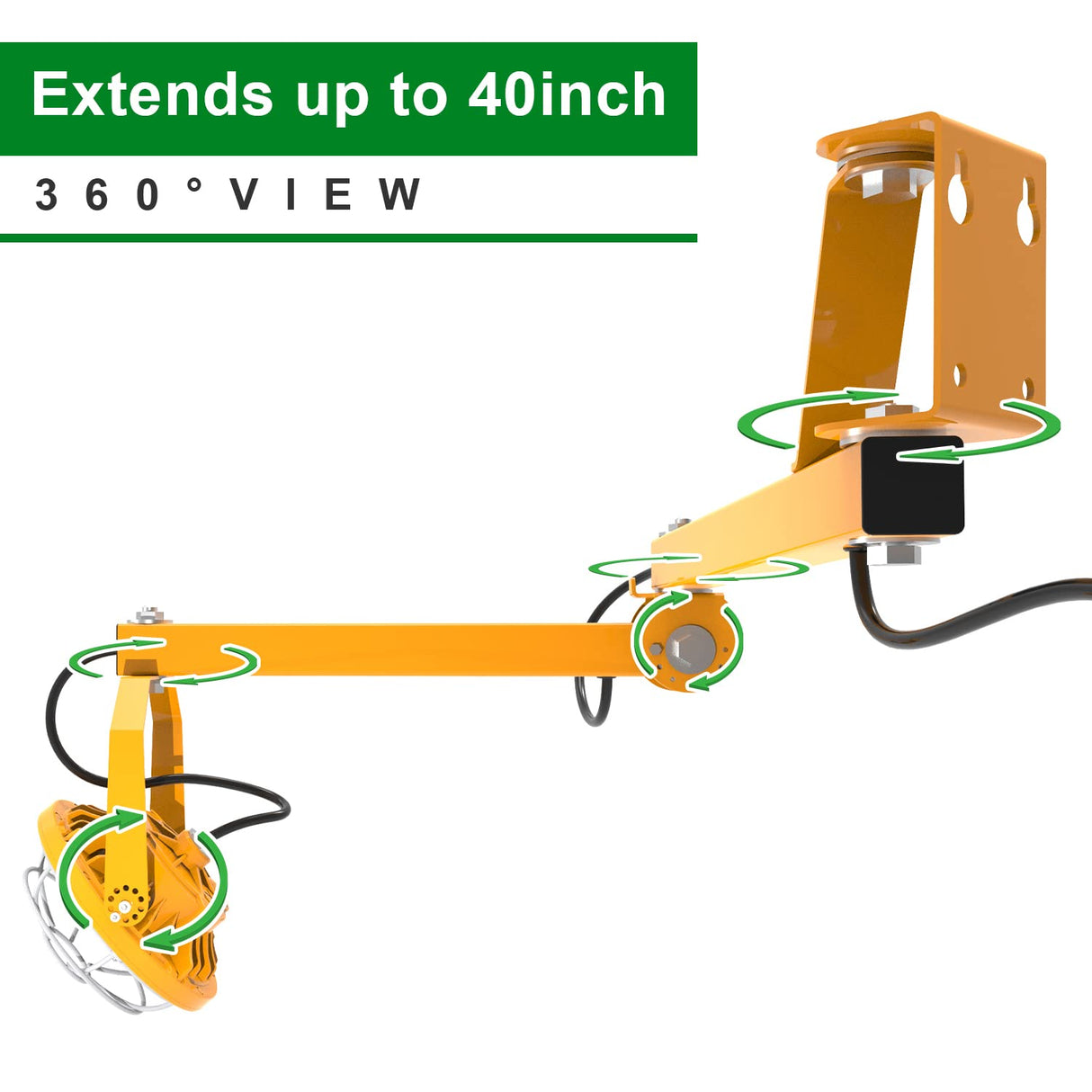 OSTEK LED Loading Dock Lights 30W with Swing Single Folding Arm 4,200LM, 360° Rotatable Lamp Head, IP65 Heavy Duty Wall Mounting Workbench Light for OSTEK