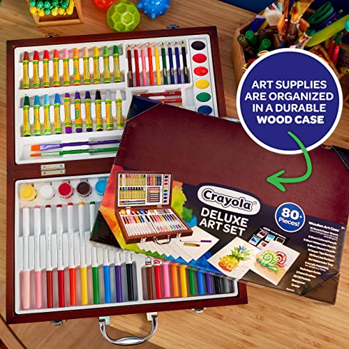 Crayola Wooden Art Set, 80+ Pcs, Arts and Crafts for Kids 8+, Artists Gifts Crayola
