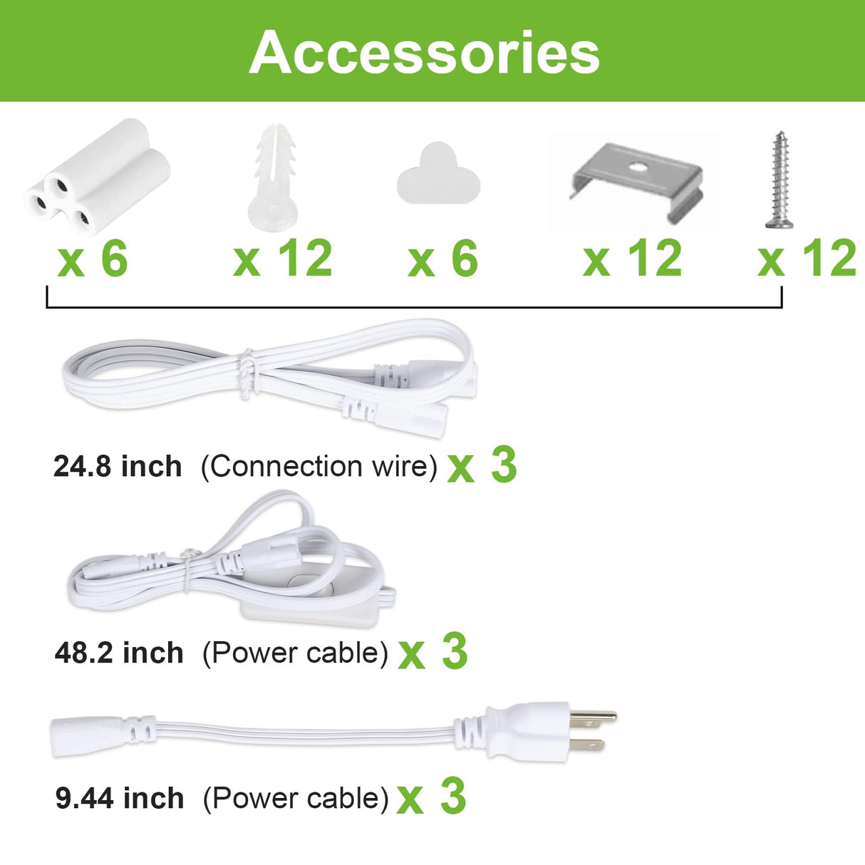 6 Pack 4FT LED Shop Light, 40W, 5200LM, 6500K Super Bright White, V Shape Integrated T8 LED Tube Light, 4 Foot Linkable Shop Lights With Built-in hykolity
