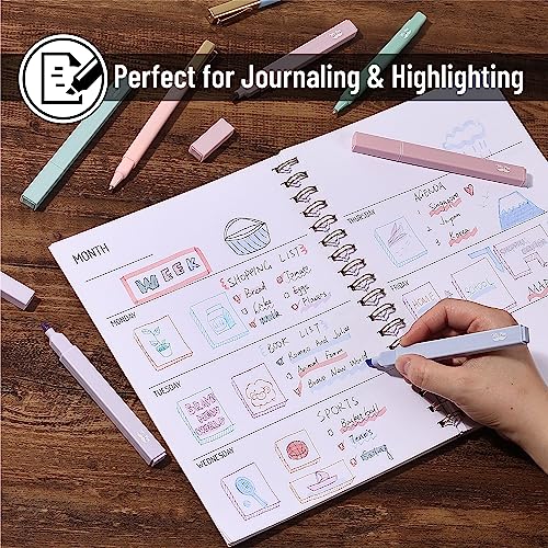 Mr. Pen- Aesthetic Highlighters and Pens No Bleed, 12 Pack, Morandi Color Bible Highlighters for Bibles, Bible Pens Mr. Pen