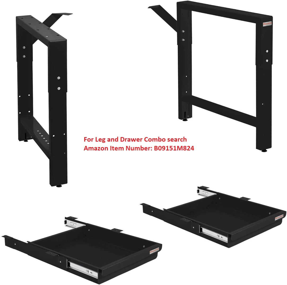 BenchPro Garage Workbench Table Frame 26" Depth - Black - 29" to 35" Height Adjustable - by BenchPro BenchPro