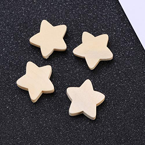 SEWACC 100 Pcs Wooden Beads 20 MM Star Shape Unfinished Wood Beads Spacer Beads with Hole for Crafts DIY Jewelry Making SEWACC