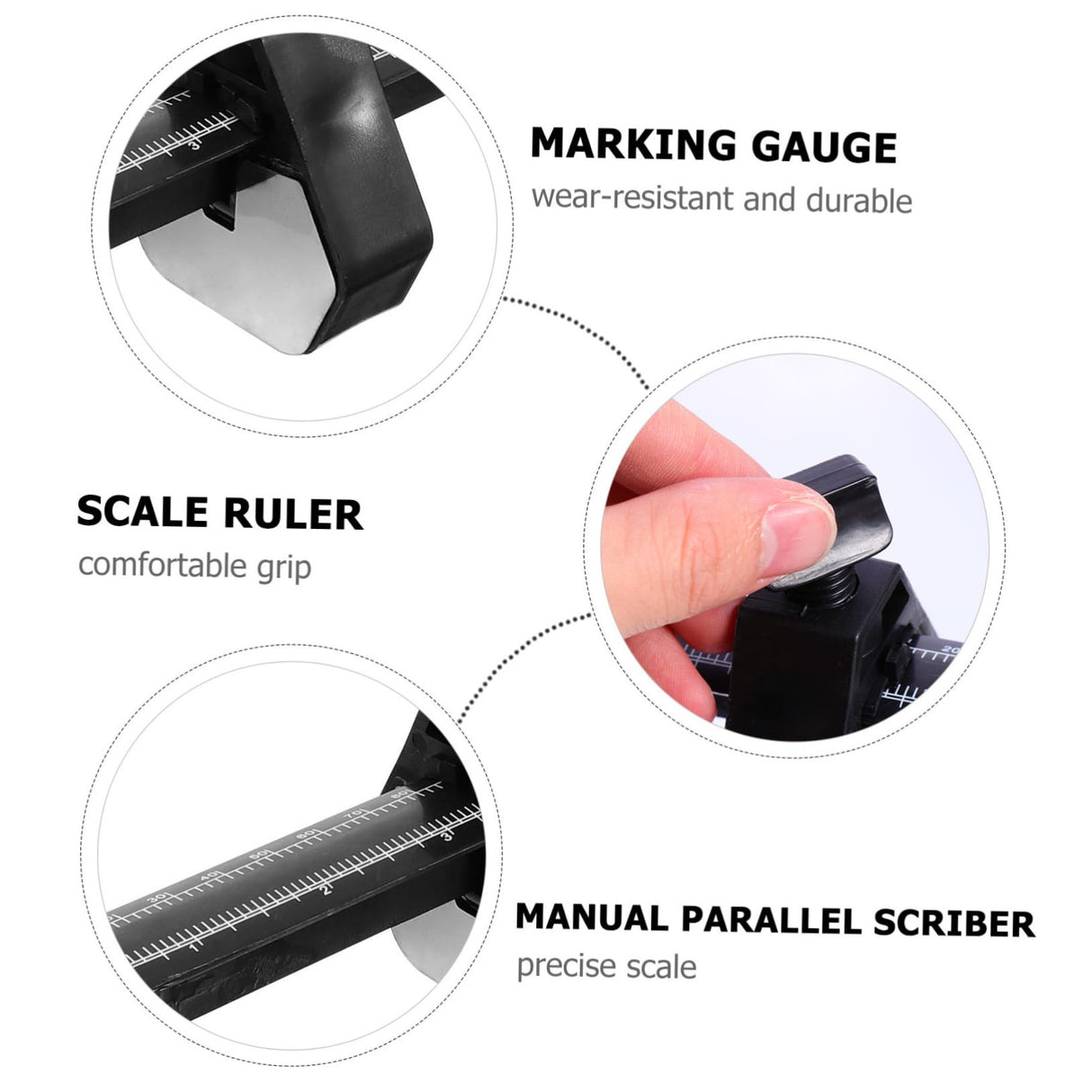 Uonlytech Woodworking Scribe Adjustable Screw Scriber Gauge Carpentry Marking Gauge Carpentry Manual Parallel Marking Gauge Manual Parallel Scriber Uonlytech