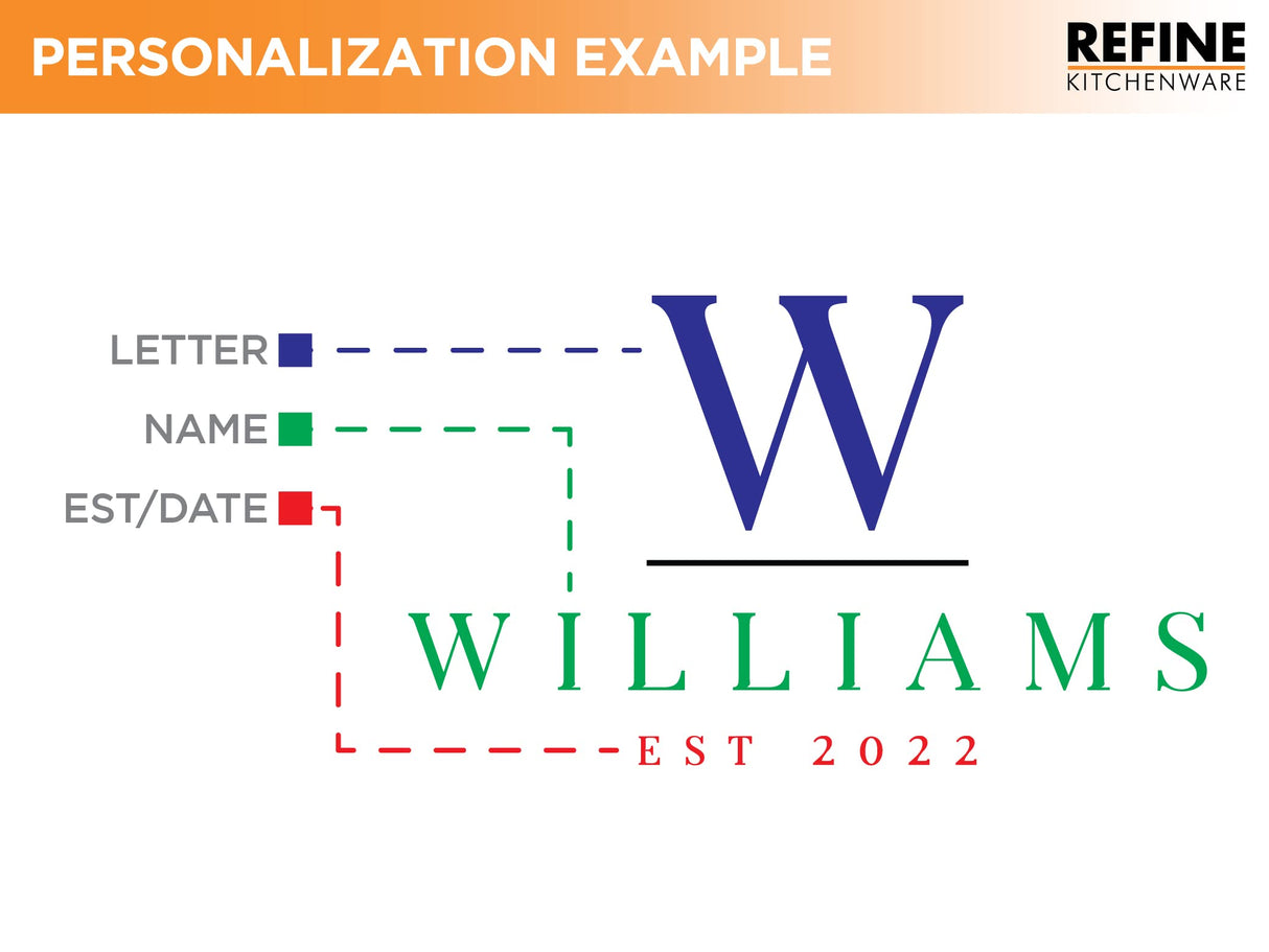 Refine Kitchenware Personalized Cutting Board, USA Made Custom Monogrammed Cutting Board, Custom Christmas Gift, Personalized Charcuterie Board WoodArtSupply