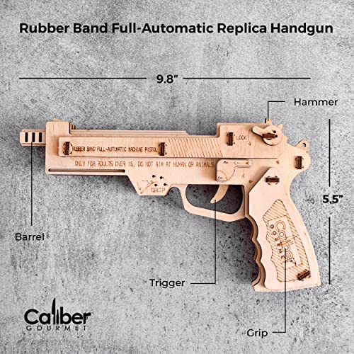 Caliber Gourmet 3D Wooden Puzzle Rubber Band Game Toy DIY Craft Kit, Wood Model Kit for Adults and Kids to Build, Brain Teaser Wooden Jigsaw Puzzles Caliber Gourmet