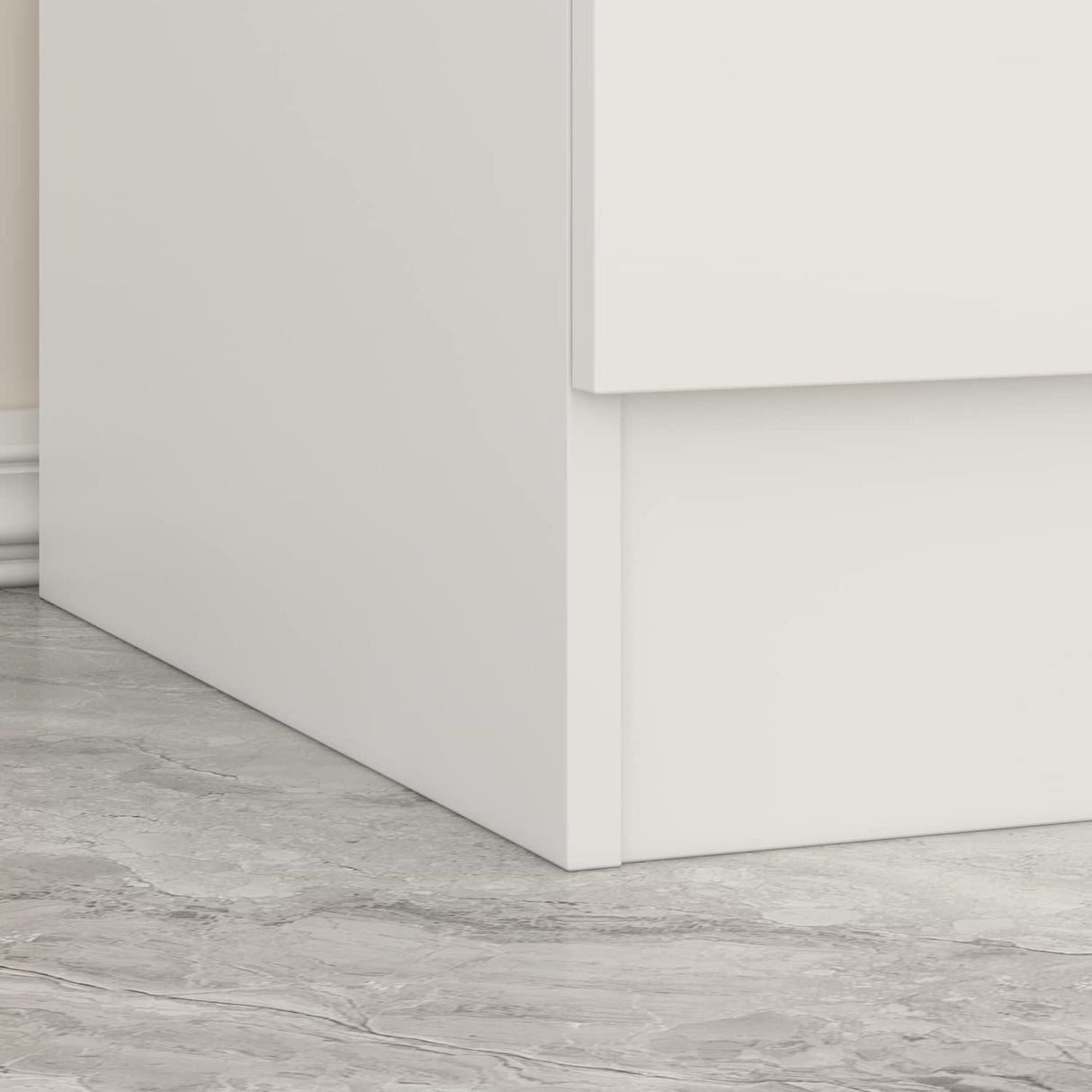 ECACAD Wardrobe Armoire with Mirror, 5-Tier Shelves, 2 Drawers, 2 Hanging Rods and 4 Doors, Wooden Closet Storage Cabinet for Bedroom, White (63”W x ECACAD