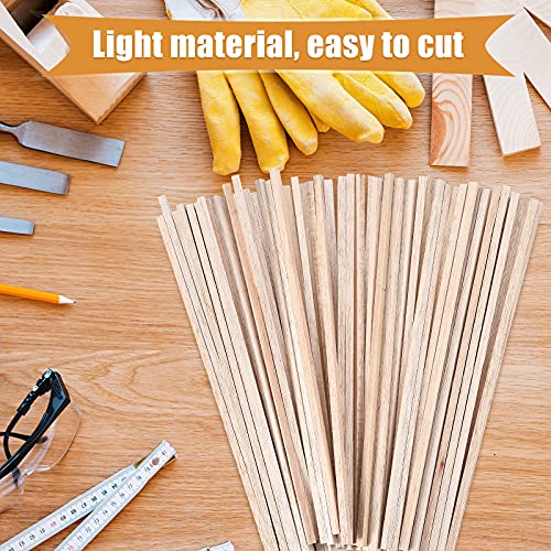Wood Strips Balsa Square Wooden Dowels 1/4 Inch Square Dowel Rods 12 Inch Long Hardwood Square Dowel Unfinished Wood Sticks Wooden Dowel Sticks Timtin