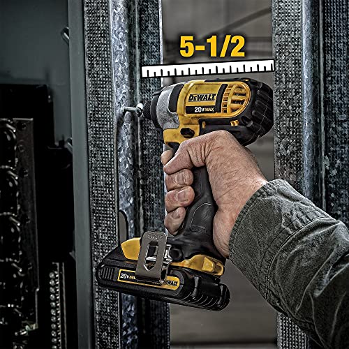DEWALT 20V MAX Cordless Drill and Impact Driver, Power Tool Combo Kit with 2 Batteries and Charger, Yellow/Black (DCK240C2) DEWALT