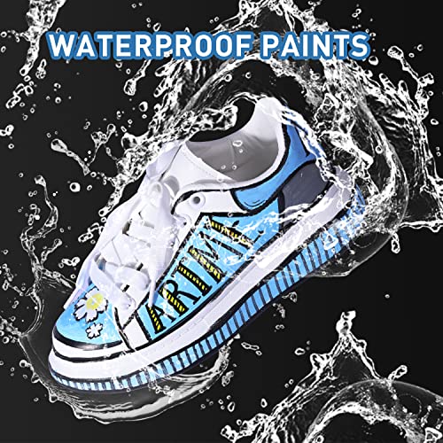 ARTME Acrylic Leather Paint Set, 20 Colors x 30ml Acrylic Leather Dye Kit Perfect for Shoes, Sneakers, Jackets, Leather Sofa, and Car Seat Artme