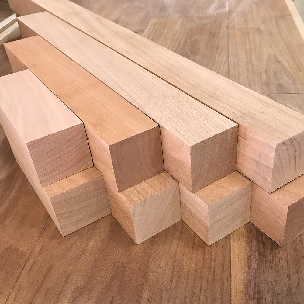 Cherry Wood Turning Blanks 6pcs - 2" x 2" x 18" Cherokee Wood Products
