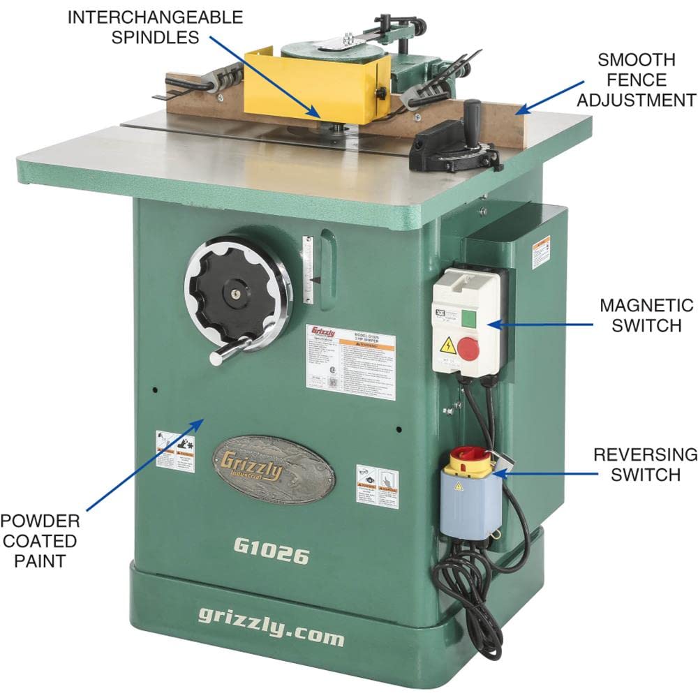 Grizzly Industrial G1026-3 HP Shaper Grizzly