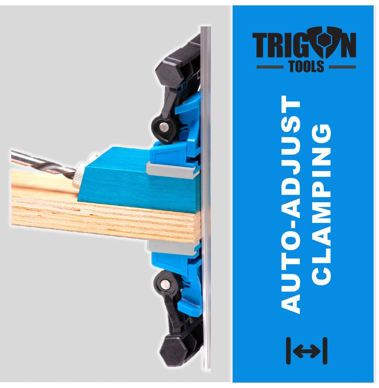 T-Track Clamps for woodworking, T Track accessories, for T-Track Profile (3/4’’ * 3/8’’) | Stop Blocks | Inline Auto Adjust Quick Release Woodworking Trigon-Tools