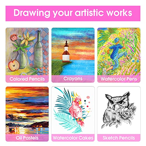 VigorFun Art Kit, Drawing Painting Art Supplies for Kids Girls Boys Teens, Gifts Art Set Case Includes Oil Pastels, Crayons, Colored Pencils, VigorFun