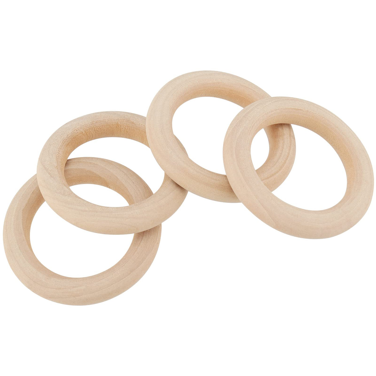 SOUJAP 110 PCS 58mm Natural Wood Rings, 2 Inch Unfinished Solid Wood Rings, Macrame Rings Wood Circle Ring for Crafts, Pendant Connectors, Jewelry SOUJAP