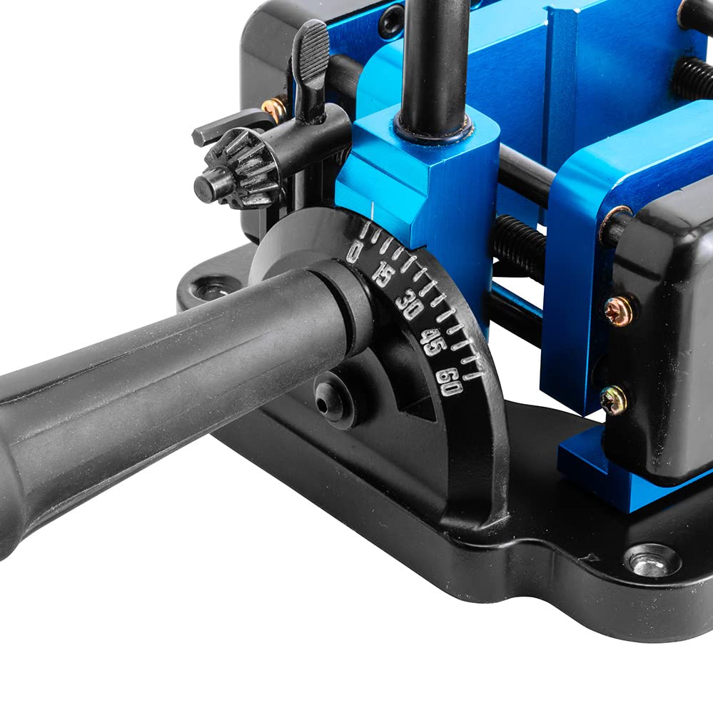 Rockler Drill Guide w/Chuck Key - Full-Size Drill Press Accessories for Small Shops - 0° to 60° Angle Drill Guide w/Easy-to-Read Protractor Scale - ROCKLER