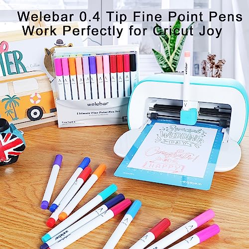 Welebar 0.4 Tip Fine Point Pens for Cricut Joy/Xtra, 36 Pack Assorted Ultimate Fine Point Pens for Drawing, Writing, Compatible with Cricut Joy Welebar