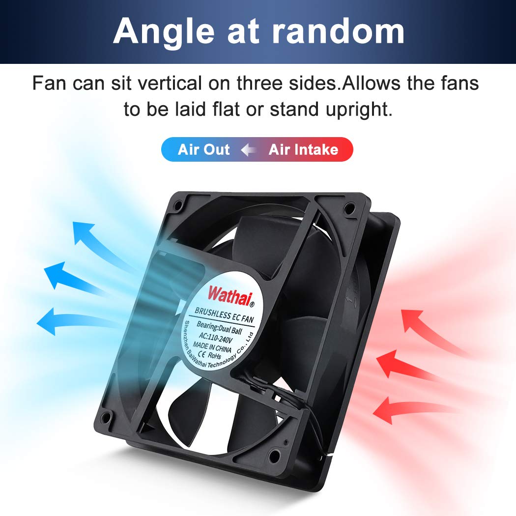 Wathai EC 120mm x 25mm Ball DIY Cooling Ventilation Exhaust Fan 110V 115V 120V 220V 240V AC Axial Case Muffin Fan Wathai