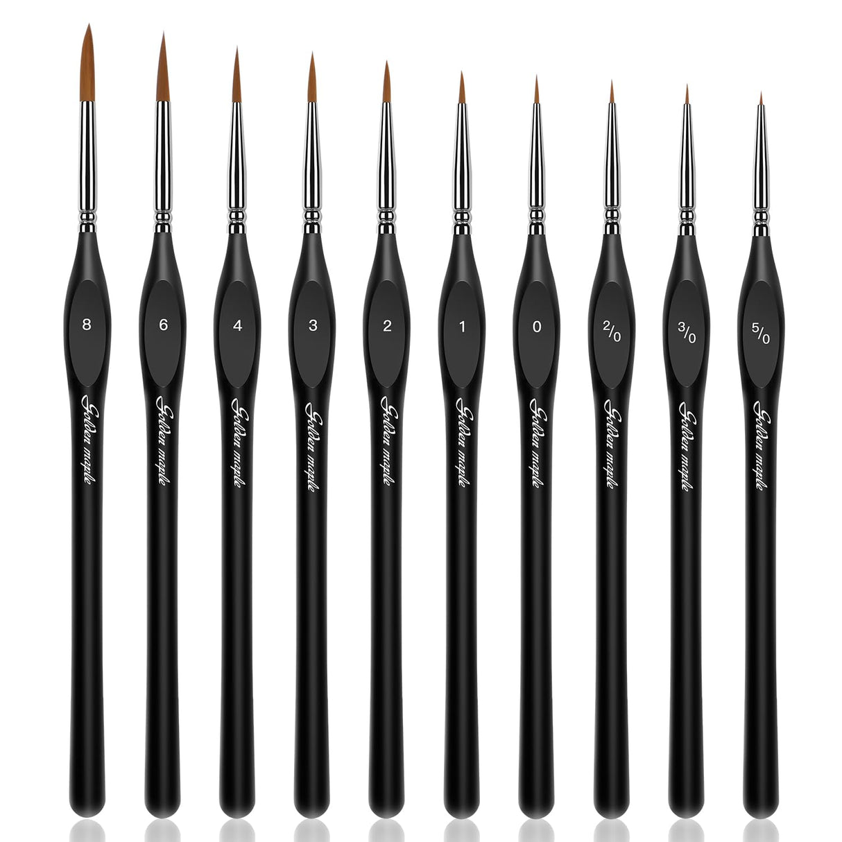 Detail Paint Brushes Set 10pcs Miniature Brushes for Fine Detailing & Art Painting - Acrylic, Watercolor,Oil,Models, Warhammer 40k golden maple