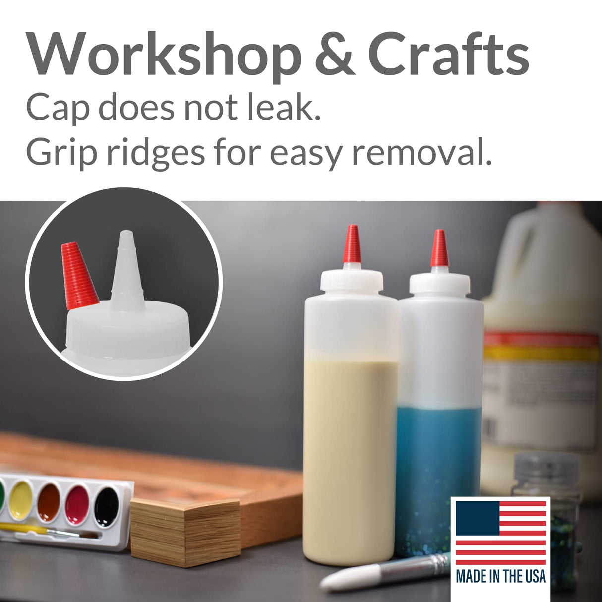 Pinnacle Mercantile Plastic Squeeze Condiment Bottles with Red Tip Cap 16-ounce Set of 6 Wide Mouth Pinnacle Mercantile