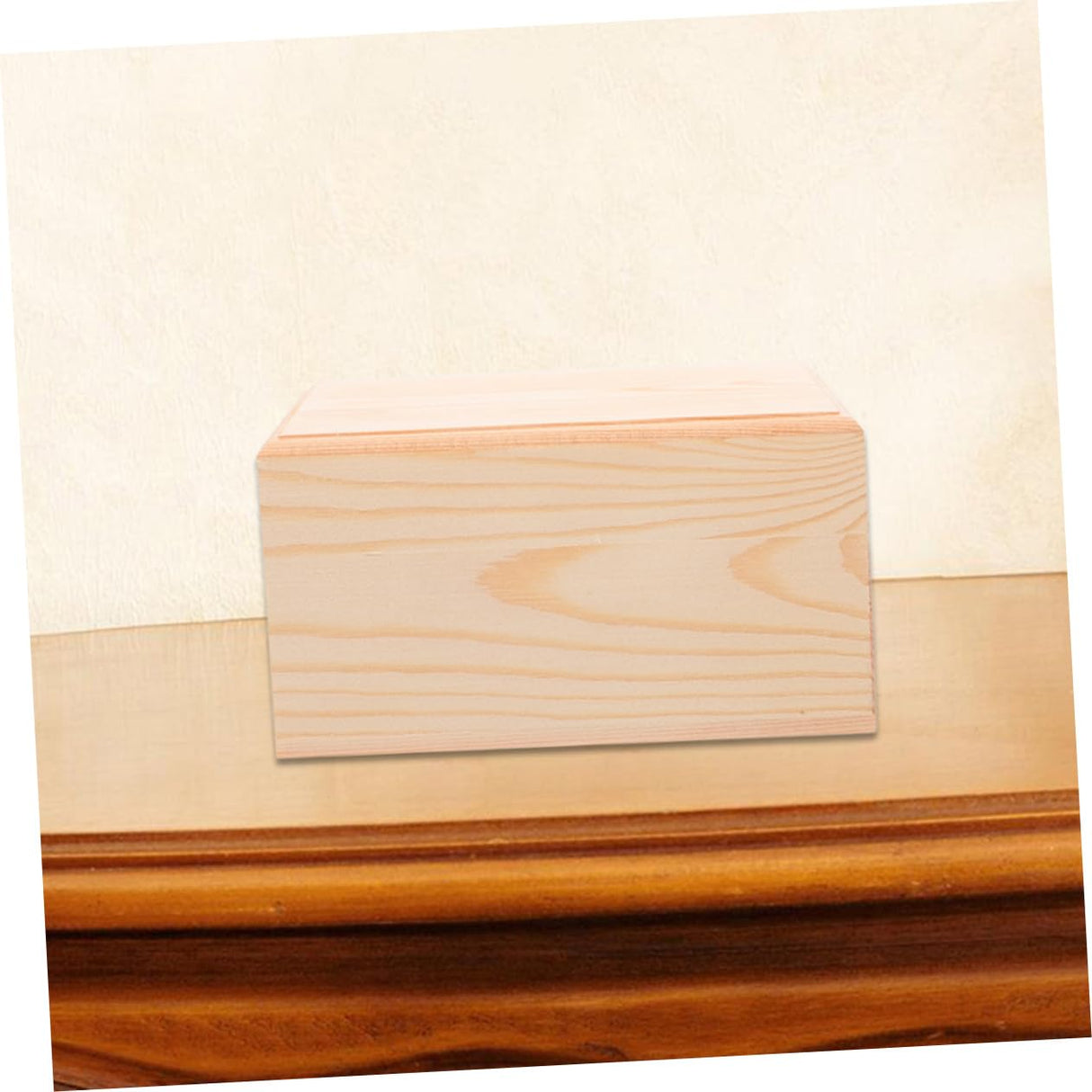 VOSAREA Box Square Wooden Storage Box Jewelry Cases Wooden Container Wooden Jewelry Holder Vintage Trinket Organizer Wood Chest Trunk Unfinished Case VOSAREA