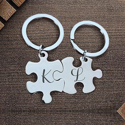 6Pcs Blank Stamping Tags,Blank Matching Puzzle Necklace,Engraving Blank Name Tags Metal Stainless Steel Laser Engravable Patterns as Pet Tags,Key Rainteam