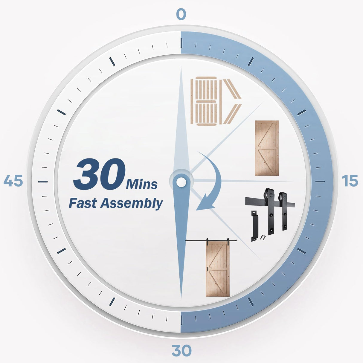 FREDBECK 36in x 84in Wood Barn Door with 6.6FT Barn Door Hardware Kit Included K Shape Solid Spruce Wood Panel Need to Assembly FREDBECK