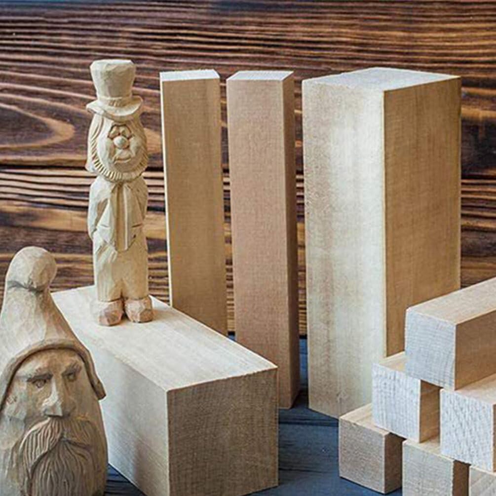 VILLCASE Unfinished Wooden Block :10pcs Whittling Wood Carving Blocks Basswood for Carving Unfinished for Crafts Wooden Block Set Bass Wood for Wood VILLCASE