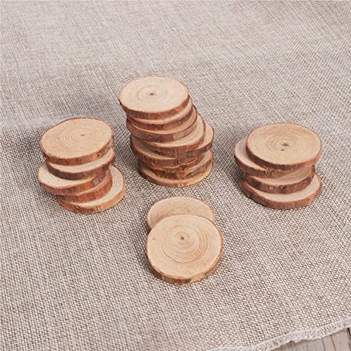 PartyKindom Natural Wood Slices for Centerpieces, 30 Pcs Round Wooden Discs Unfinished Wood Slices Wood Cookies Tree Slices Wooden Circles for Crafts PartyKindom