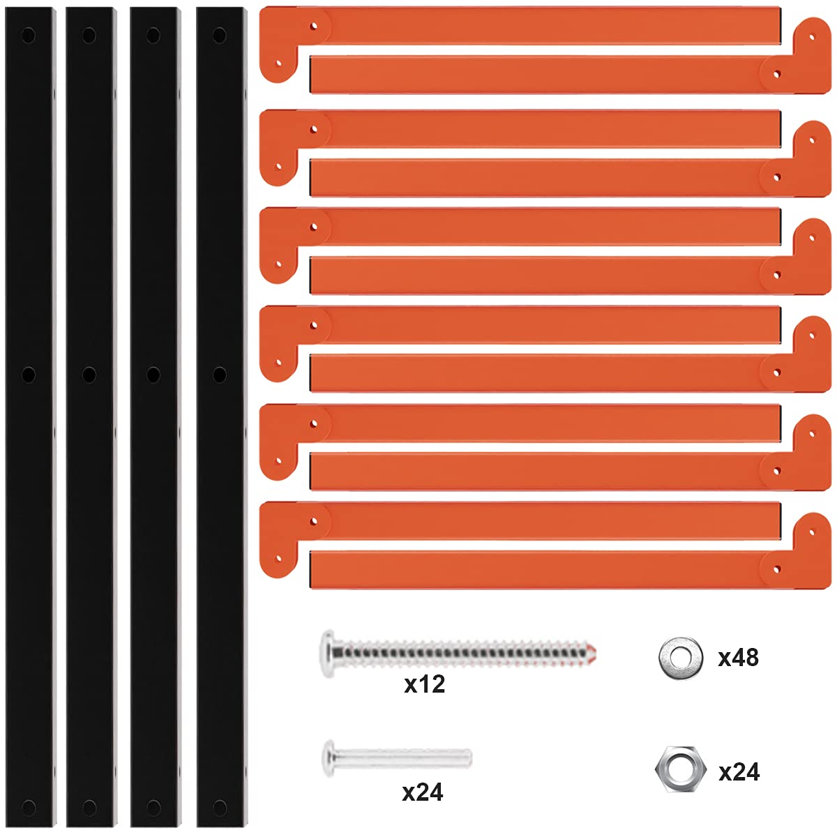 TORACK Lumber Storage Metal Rack, Wood Rack Organizer, 3-Level Wall Mount, Wood Storage System, Durable Sheet Screws, Workshop Rack(2PCAK) TORACK