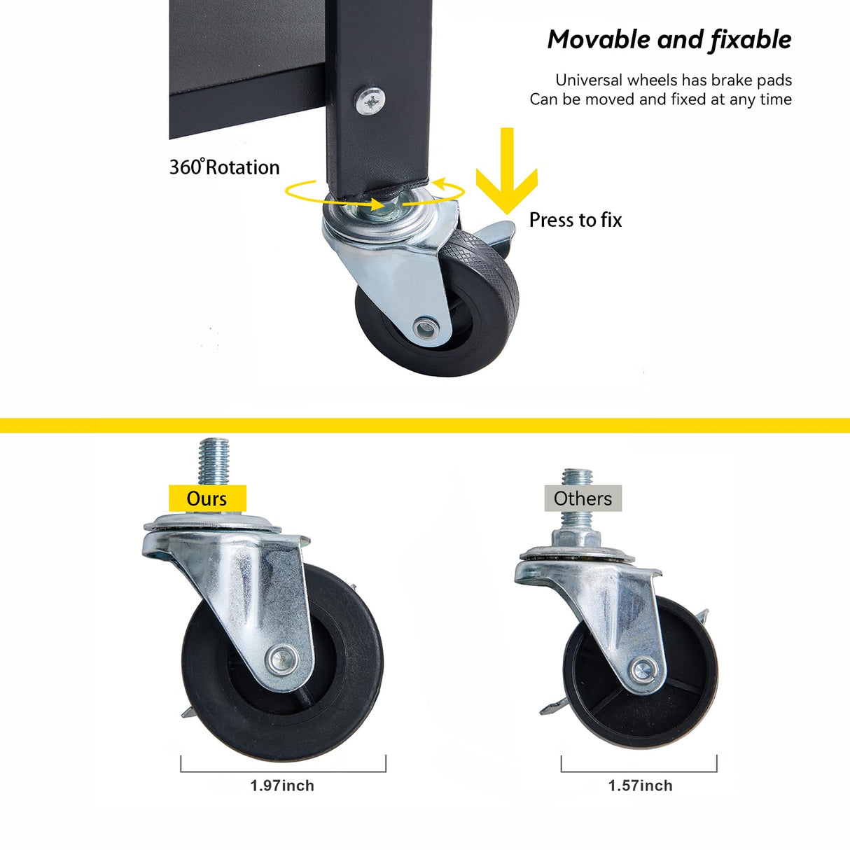 BRIAN & DANY 5-Tier Foldable Storage Shelves with Wheels, Folding Metal Rack Shelving Unit, Heavy Duty No Assembly Organizer Shelf for Garage, BRIAN & DANY