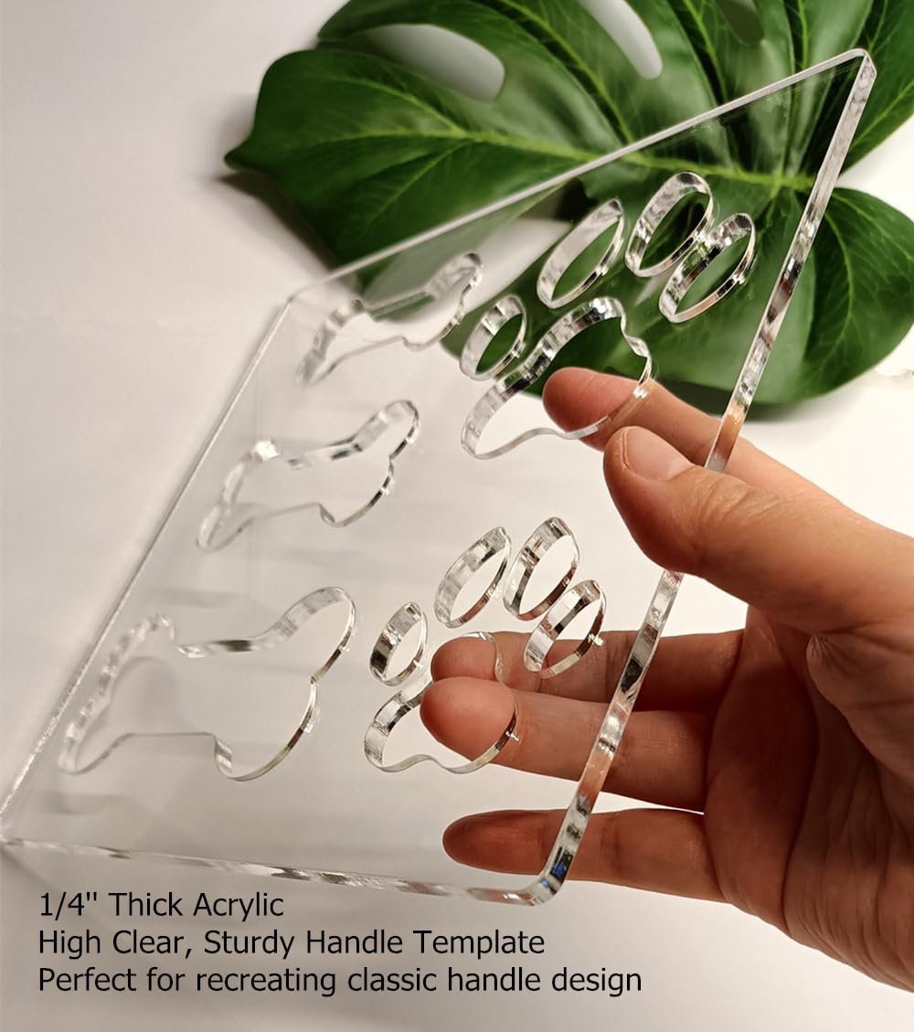 Paw Print Template,Dog Bone&Paw Inlay Acrylic Router Template,Clear Acrylic Template,Acrylic Router Template (7.75x7.75") Yuxuanish