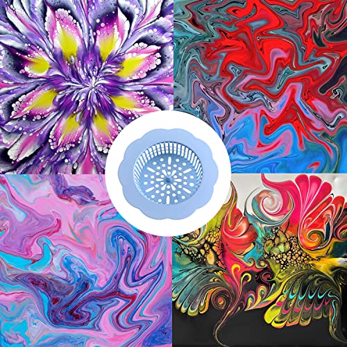 6PCS Acrylic Paint Pouring Strainers, Paint Pouring Cups, Acrylic Pouring Strainers, Plastic Flower Strainers Silicone Pouring Drain Basket for DIY FASALX