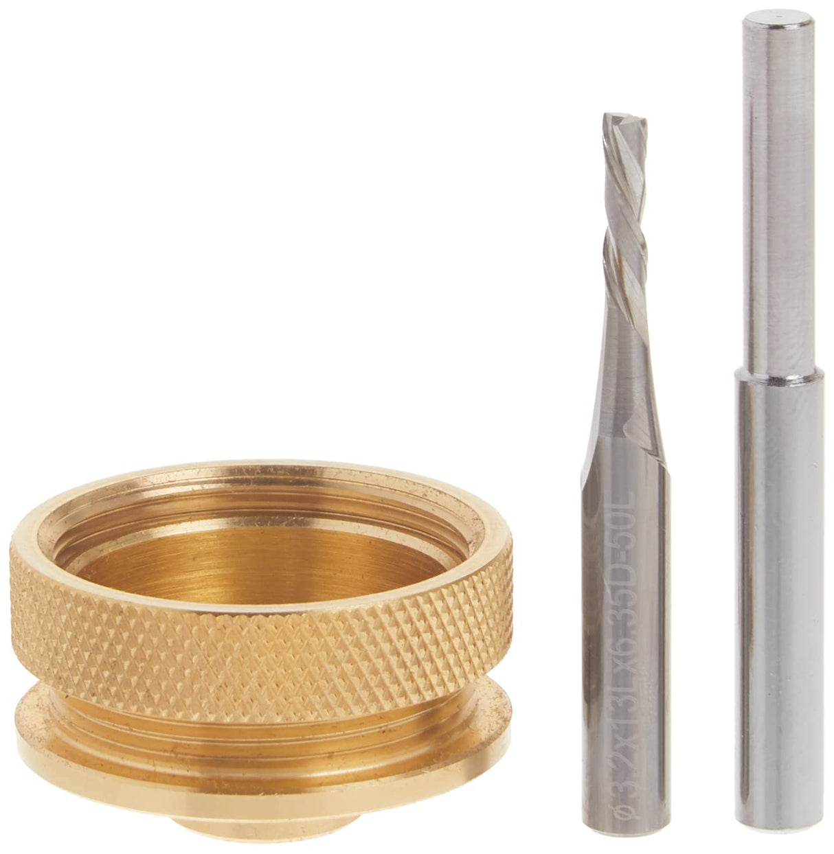 POWERTEC 71333 Router Bits Solid Brass Inlay Kit | for 1/4 Templates for High RPM Routing | Includes 1/8 Carbide Router Bit/Cutter + 1/4 Shank, POWERTEC