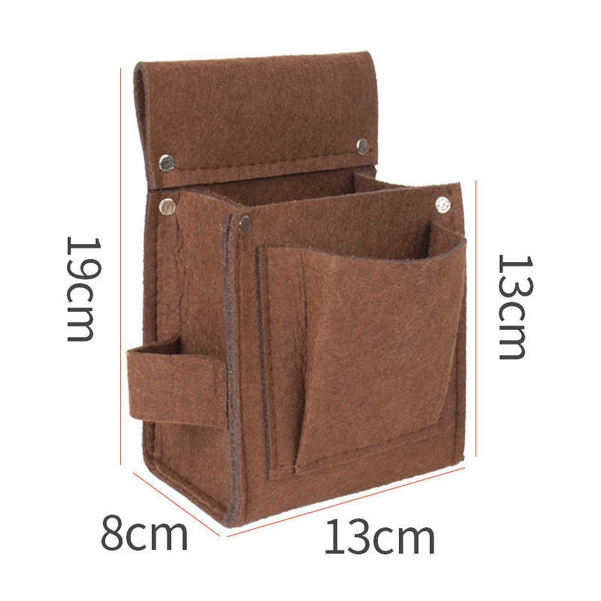 KLKCMS Construction Tool Belt Belt Tool Bag Durable Heavy Duty Nail Tool Pouch Bag for Construction Carpenter without Belt Handyman, Brown 13x19x8cm KLKCMS