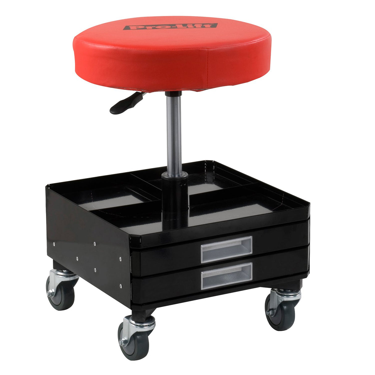 Pro-Lift C-3100 Grey Pneumatic Chair with Dual Tool Tray - 300 lb. Capacity, Pack of 1 Pro-LifT