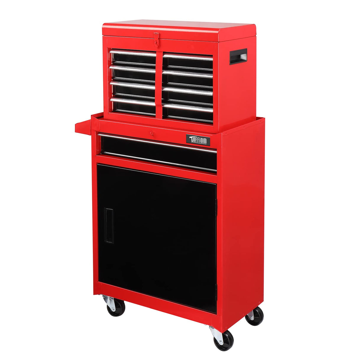 TUFFIOM 5-Drawer Rolling Tool Chest Storage Cabinet w/Drawers, Wheels, Detachable Top & Adjustable Shelf, Mechanic Tool Organizer Box for Garage, TUFFIOM