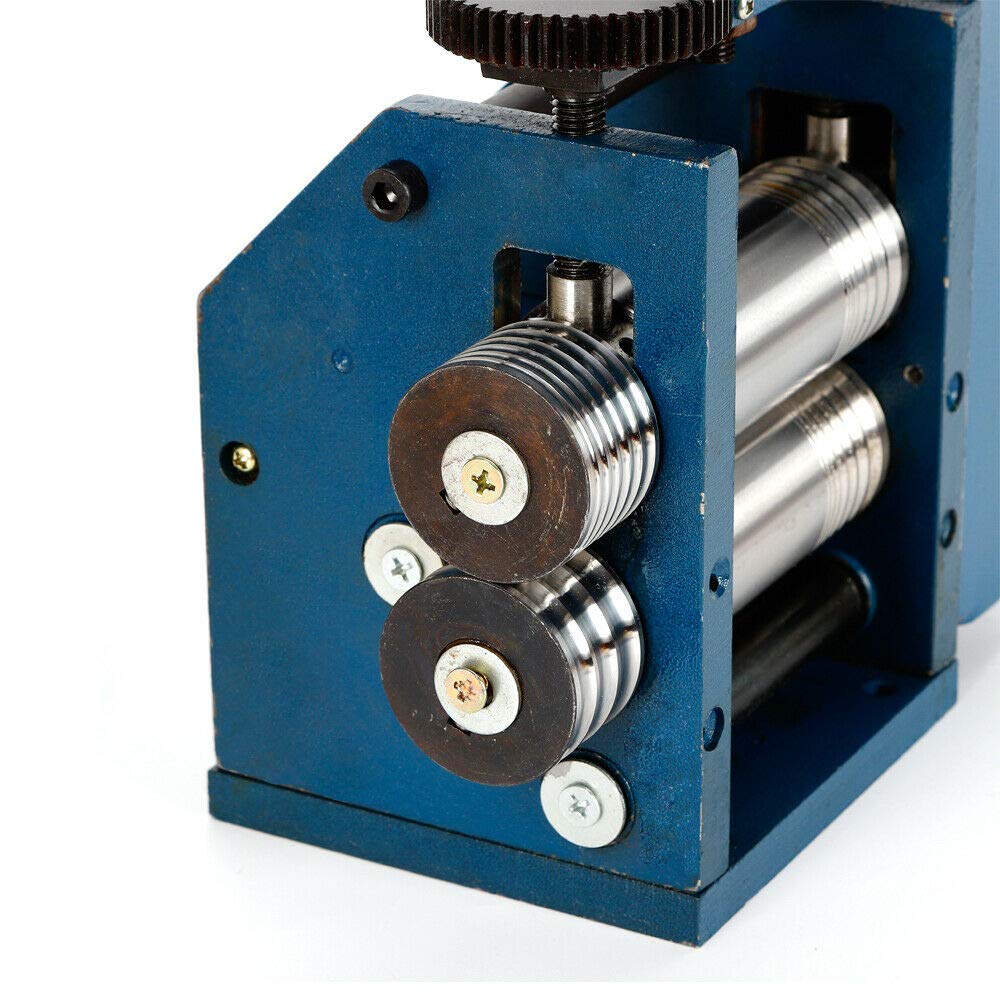 Jewelry Rolling Mill Machine 3 inch 75mm Manual Combination Rolling Mill Gear Ratio 1:6 Presser Rolling Mills for Jewelry Making Square Wire Flat Gdrasuya10
