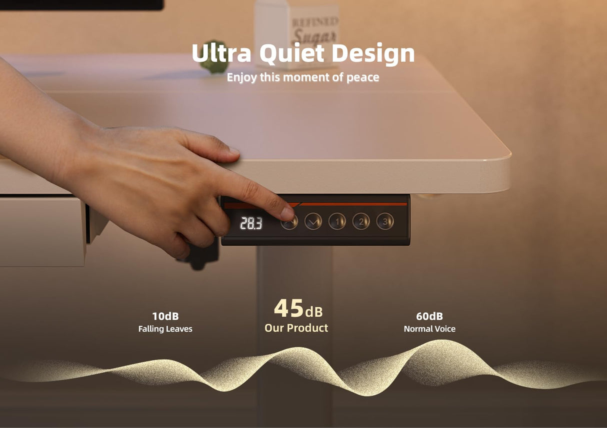 YDN Standing Desk with Drawers, 48 x 24 Inch Adjustable Height Stand Up Desk, Electric Sit Stand Computer Desk for Home Office, White YDN