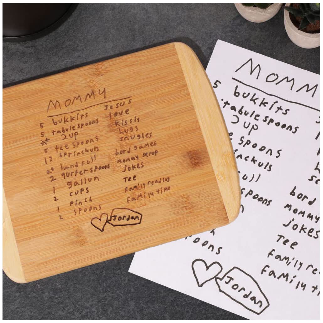 Personalized Wooden Custom Recipe Cutting Board (Thick), Handwritten Engraved, Recipe | Family Recipe, Family Heirloom Gift | Charcuterie, Meat, Wedding Collectibles