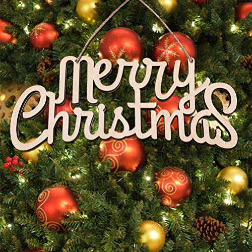 SUPVOX Merry Christmas Wooden Cutout Letter Plaque Hanging Signs Home Decoration SUPVOX