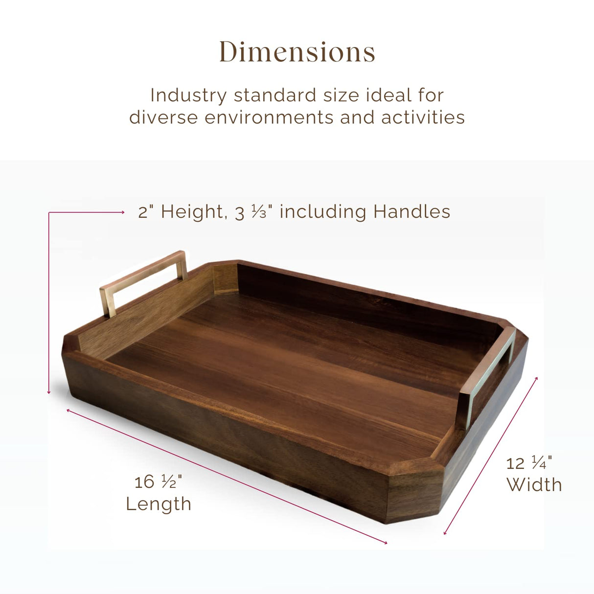 Fine Nest Home Decorative Acacia Wood Ottoman Tray - Coffee Table Tray - Breakfast, Party, Drinks, Snack, Liquor Serving Platter - Farmhouse to Fine Nest Home