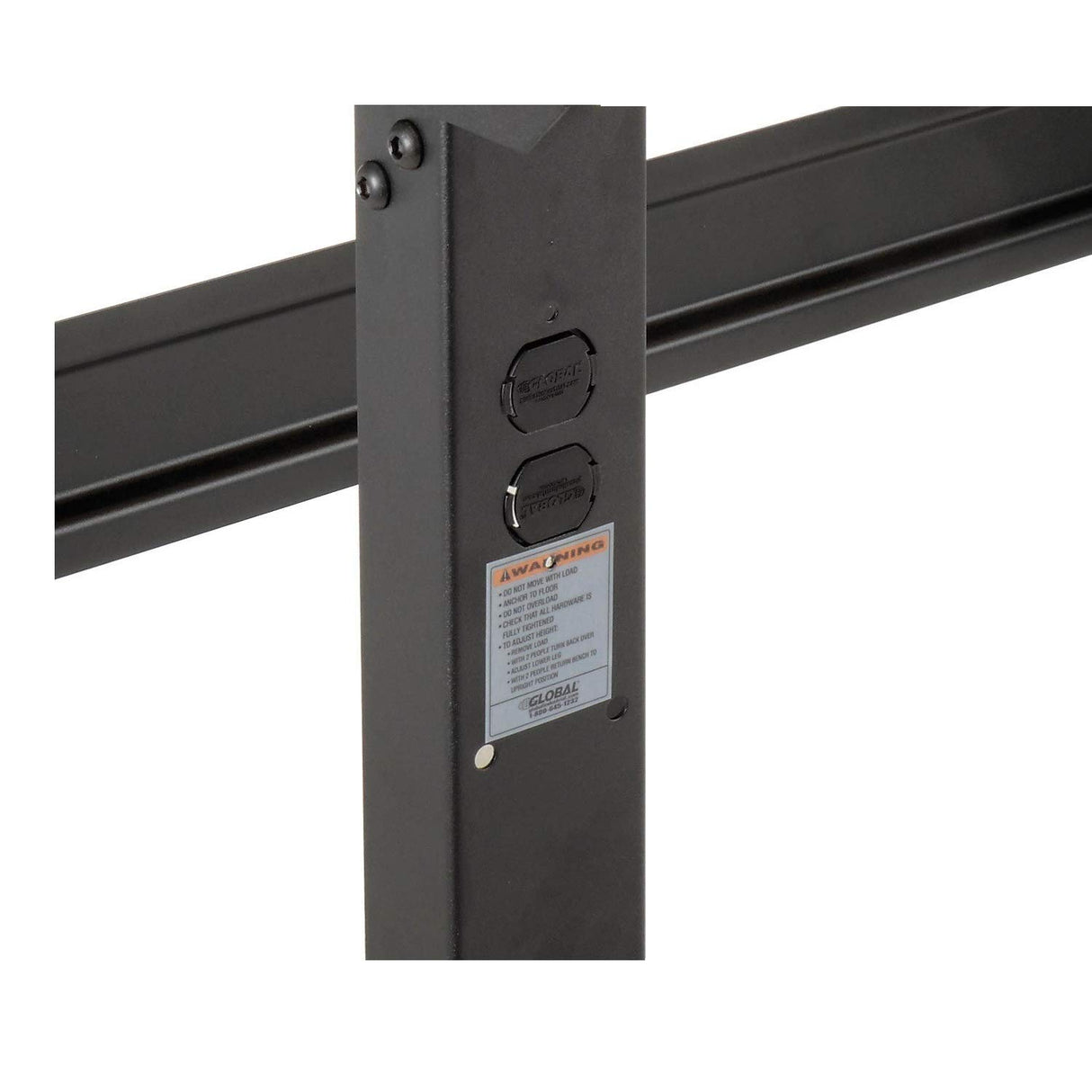 Global Industrial Adjustable Height Workbench C-Channel Leg, 60" W x 30" D, 1-1/2" Shop Top Square Edge, Black Global Industrial