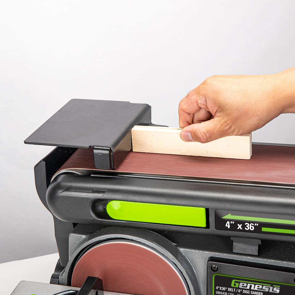 Genesis 4.3 Amp 4 in. x 36 in. Belt 6 in. Disc Combination Sander with Cast Iron Base and Miter Gauge GBDS430 Genesis