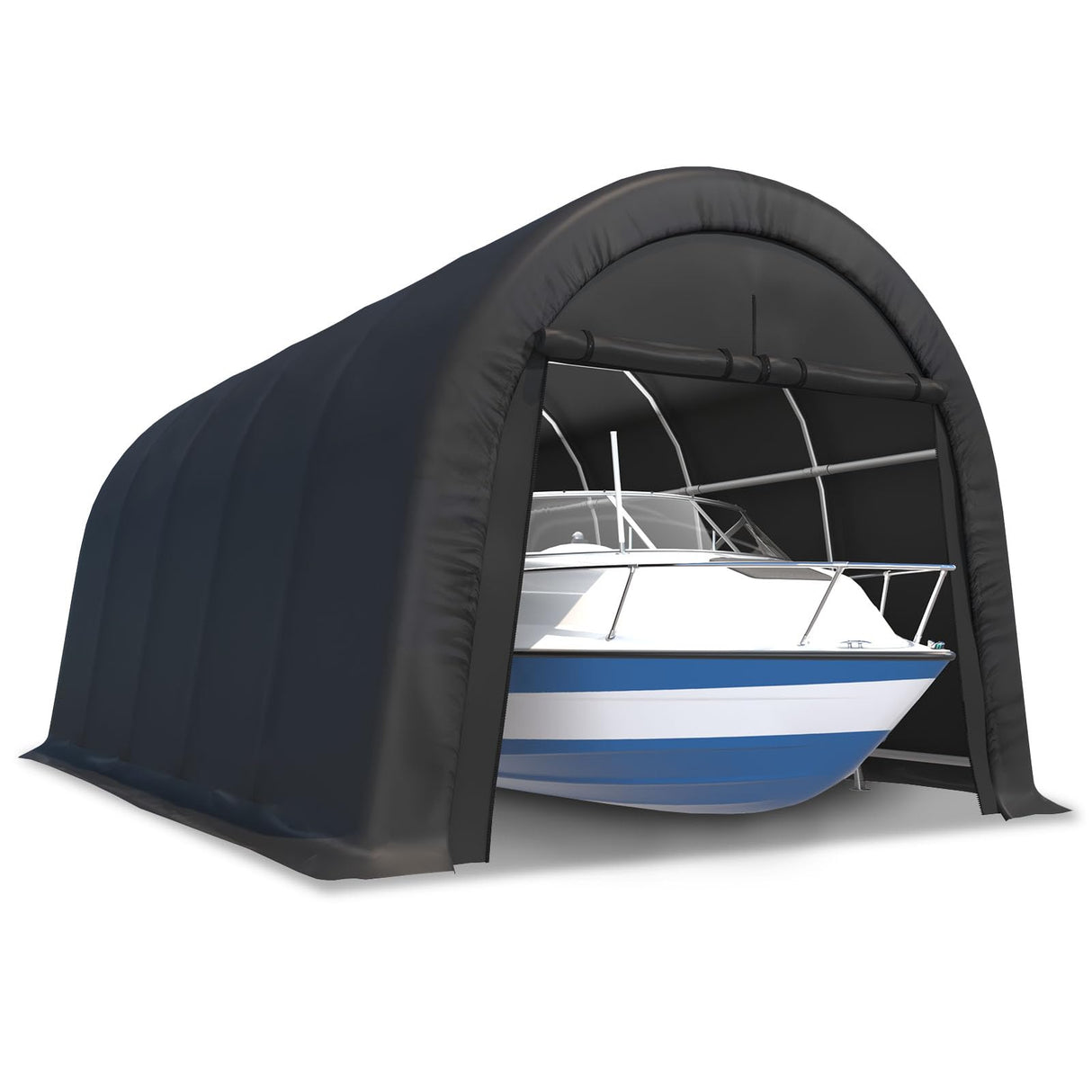 MELLCOM Portable Garage, 12' x 20' x 9.8' Heavy Duty Carport with All-Steel Metal Frame and Round Style Roof, Anti-Snow Car Canopy for Car, Truck, MELLCOM