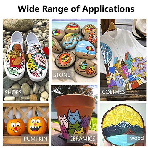 Jumbo Acrylic Paint Markers Pen,15mm Felt Tip Markers Water Based Paint Pens For Wood, Rock,Plastic and Almost All Solid Surfaces,Black Paint Pen For PNPEKT