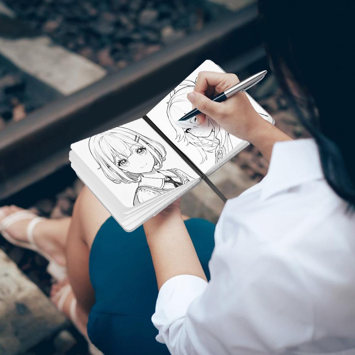 Lightwish Square Watercolor Journal,100% Cotton,300gsm/140lb,Acid-Free,24 Sheets Hot Press Watecolor Paper Sketchbook for Artists Adults Students,4.7 LIGHTWISH